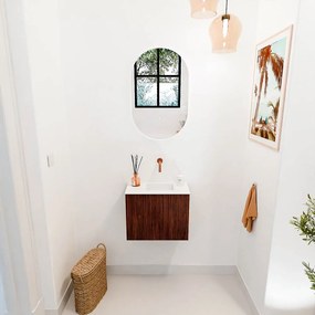 Mondiaz Joya 50cm toiletmeubel ruby met wastafel faye rechts zonder kraangat talc