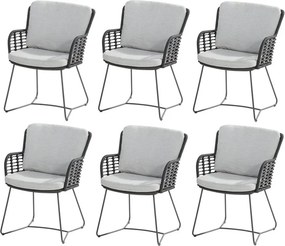 Fabrice dining tuinstoel antraciet 4-Seasons Outdoor set van 6