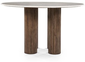 Eleonora Xavi Ronde Eettafel Marmer En Hout - 130 X 130cm.