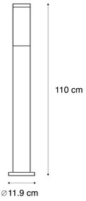 Moderne buitenlamp paal staal 110 cm IP44 - Rox Modern E27 IP44 Buitenverlichting cilinder / rond