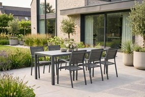 Tuinset 6 personen 210 cm Aluminium/textileen Grijs Lifestyle Garden Furniture Sella/Venustas