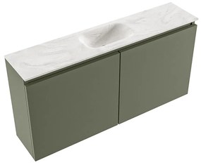 Mondiaz Ture DLux toiletmeubel 100cm army met wastafel ostra midden met kraangat