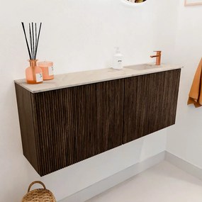 Mondiaz Joya DLux 100cm toiletmeubel walnut met wastafel faye rechts 1 kraangat frappe