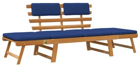 vidaXL Tuinbank met kussens 2-in-1 190 cm massief acaciahout