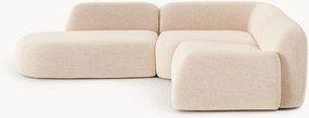 Modulaire bouclé hoekbank Wolke (4-zits) met chaise longue
