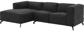 Goossens Bank Calvin antraciet, micro leer, 2-zits, modern design