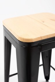 Torix lage kruk van natuurlijk hout