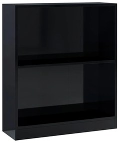 vidaXL Boekenkast 60x24x74,5 cm bewerkt hout hoogglans zwart