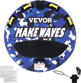 VEVOR Sleepbare Tube voor boten, opblaasbare boottubes en sleepbare tubes voor 1-2 personen, 340 lbs, 51,8 inch ronde watersport sleepbare tube voor het trekken van boten, volledige nylon hoes