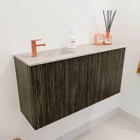 Mondiaz Joya DLux 80cm toiletmeubel shadow met wastafel faye links 1 kraangat ostra