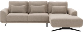 Goossens Excellent Bank Princess Met Elektrisch Uitschuifbaar Zitvlak beige, stof, 2,5-zits, elegant chic met chaise longue rechts
