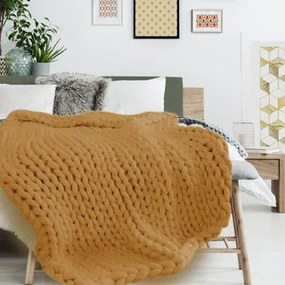 Plaids, deken Geel The home deco factory  CHUNKY