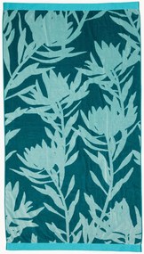 Katoenen velours strandlaken Bermuda met badstof achterzijde