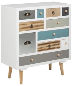 Witte Kast Met Gekleurde Lades - 70x32x81cm.