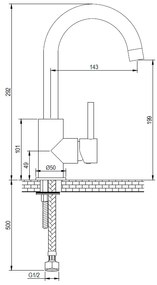 Brauer Gold Edition ColdStart wastafelkraan met draaibare ronde uitloop model A geborsteld messing PVD