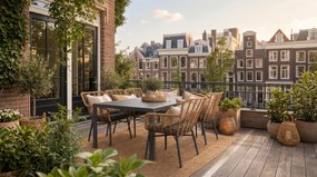 Tuinset 6 personen 200 cm Aluminium/Wicker Taupe De Laan Projects