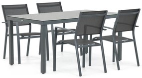 Tuinset 4 personen 160 cm Aluminium/textileen Grijs Lifestyle Garden Furniture Sella/Porto