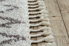 Tapijt BERBER FEZ G0535 crème / bruinrand ,  Barber , marokkaanse shaggy
