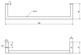 Sapho Hang handdoekhouder voor wastafel mat zwart 46cm