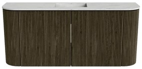 Mondiaz Joya DLux 95cm toiletmeubel ronding links/rechts shadow met wastafel faye midden 1 kraangat opalo