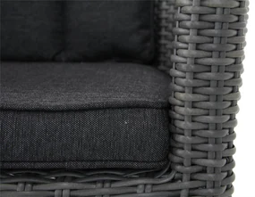 Tuinset Ronde Tuintafel 4 personen 120 cm Wicker Zwart  Garden Collections Venerdi/Buckingham