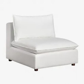 Estefan Stoffen En Houten Fauteuil Wit - Sklum