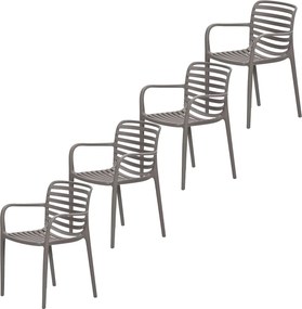 Garden Impressions Mees tuinstoel taupe - 4 stuks