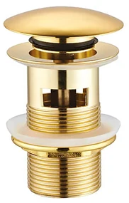 Sanigoods Design afvoerplug met overloop goud