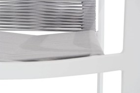 Tuinset Ronde Tuintafel 125 cm Aluminium/rope Wit 4 personen Santika Furniture Santika
