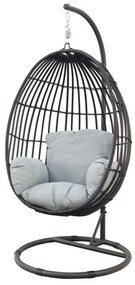 Hangstoel Panama swing egg - black rotan/mint grey