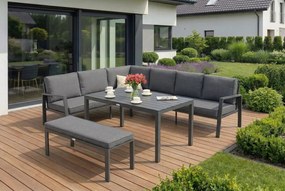 Zakintos Comida 5 hoekbank met bank antraciet Garden Point