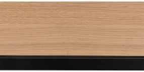 Goossens Nachtkastje Vide, Met blad en lade 45 cm b x 65 cm h x 30 cm d met onderstel metaal zwart ral 9005