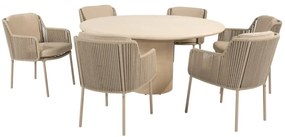 4 Seasons Outdoor Hampton mortex tuintafel met rond blad Ø 160 cm Tuintafel   beige weerbestendig