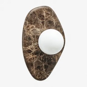 Jeremiah Marmeren Wandlamp Met Kristallen Bol Bruin Marmer - Sklum