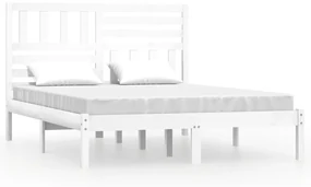 vidaXL Bedframe massief grenenhout wit 160x200 cm