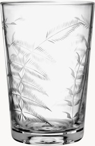 Mondgeblazen kristallen tumblers Fern, 6-delig