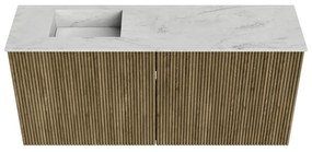 Mondiaz Joya DLux 90cm toiletmeubel dusk met wastafel faye links zonder kraangat opalo