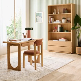 Eikenhouten bureau met eikenfineer, 1 lade, Douve
