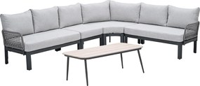 Garden Impressions Milan loungeset 5-delig - donker grijs