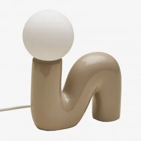 Keramische Tafellamp Met Vireto Glazen Bol Beige – Crème & A - Sklum