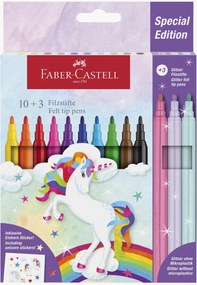 Viltstiften Unicorn met sticker, 13-delig
