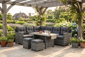 Dining Loungeset 8 personen Wicker Grijs  Domani Furniture Beluga