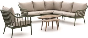 Hoek loungeset Manifesto  | 6 personen | Loungeset Groen | Hoekbank Aluminium | Kees Smit Tuinmeubelen