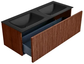 Mondiaz Kurve 120cm badmeubel ruby met 1 lade en wastafel cloud dubbel zonder kraangat urban