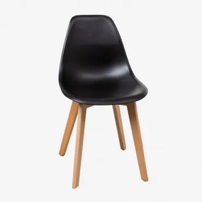 Set Van 4 Eetkamerstoelen In Polypropyleen En Beukenhout Scand Nordic Zwart - Sklum