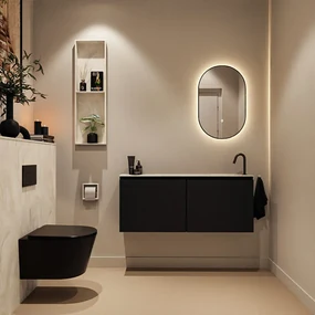 Mondiaz Ture DLux toiletmeubel 120cm urban met wastafel ostra rechts met kraangat