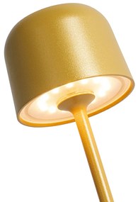 Buitenlamp met dimmer LED Set van 9 tafellamp met dimmeren mushroom goud incl. laadstation - Raika Modern IP65 Buitenverlichting Lamp