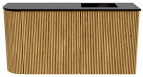 Mondiaz Joya 80cm toiletmeubel ronding links oak met wastafel faye rechts 1 kraangat urban