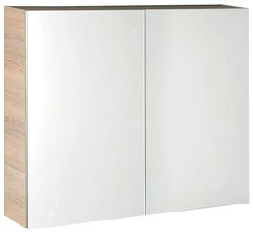 Aqualine Vega spiegelkast 80x70x18cm 2 deuren eiken