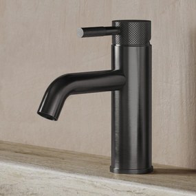 Saniclear Plus Curved wastafelkraan verouderd ijzer - gunmetal